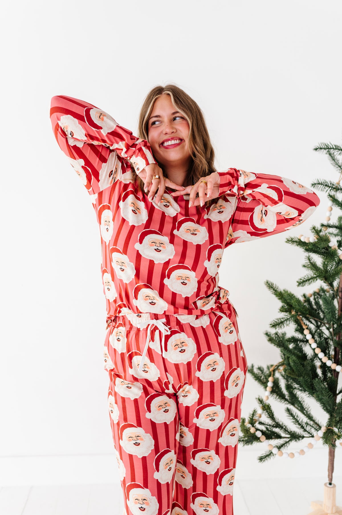 RED Santa Stripes | WOMEN'S Long Sleeve Top