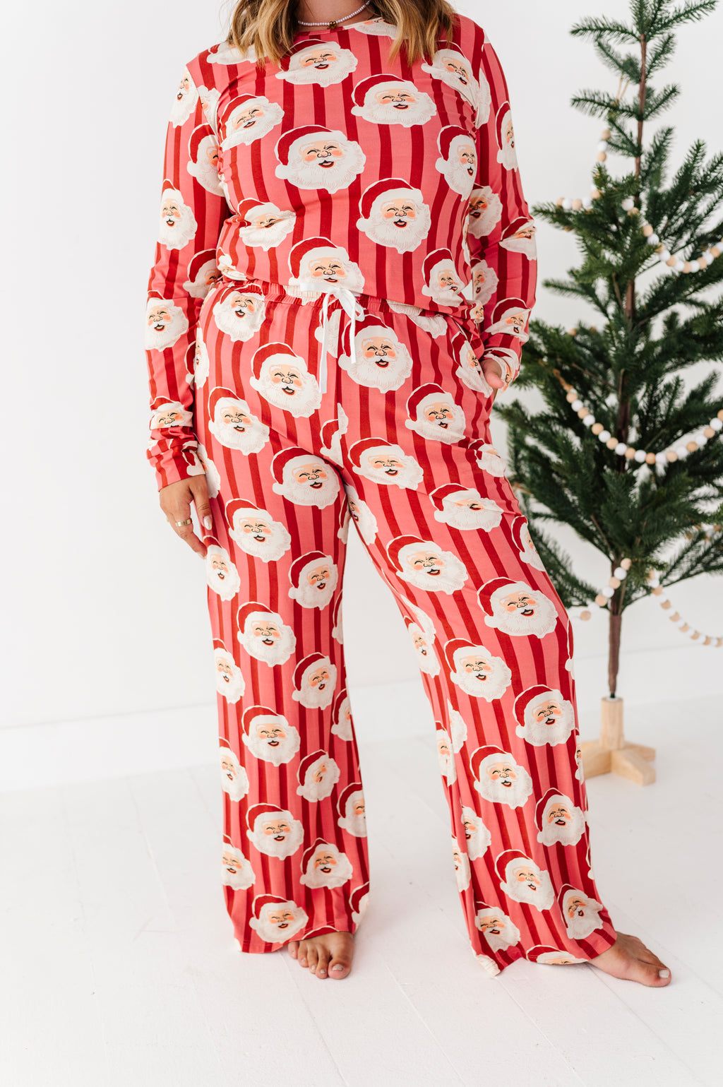 RED Santa Stripes | WOMEN'S Long Sleeve Top