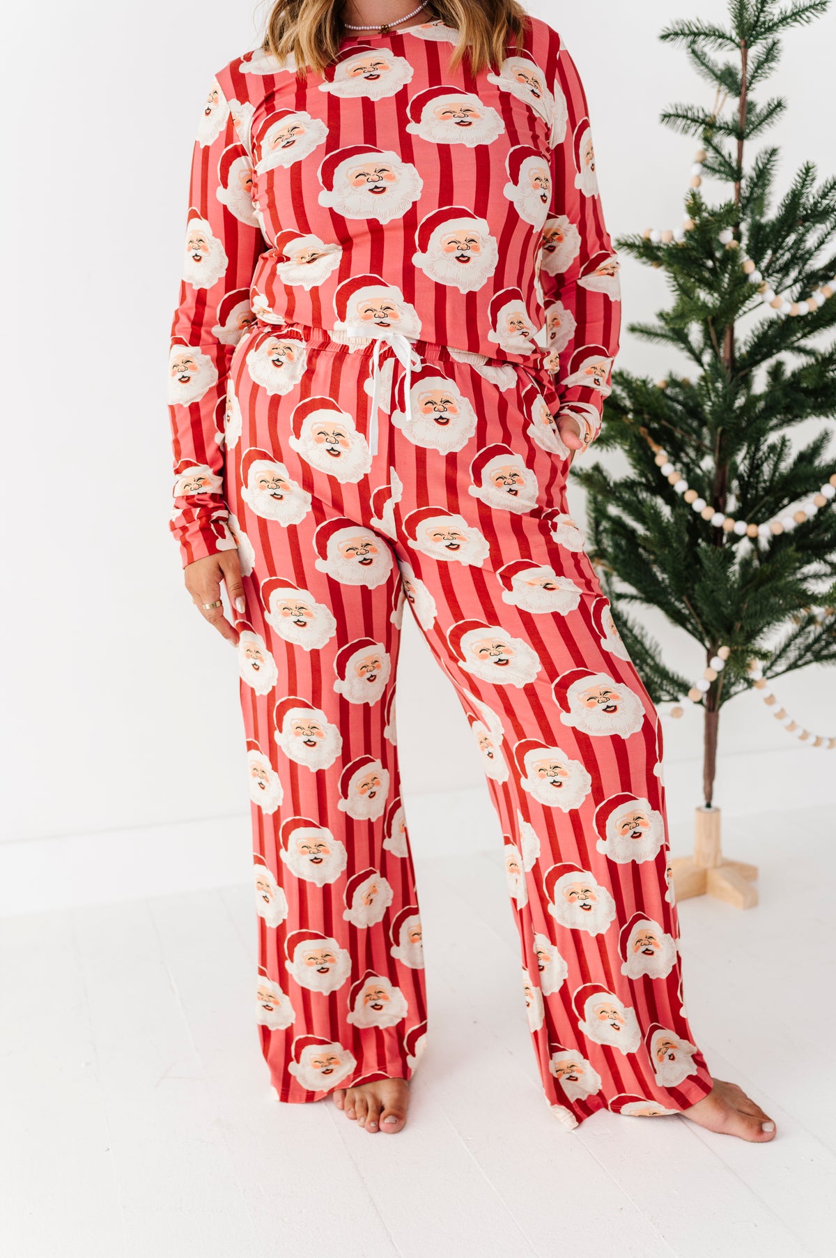 RED Santa Stripes | WOMEN'S Long Sleeve Top