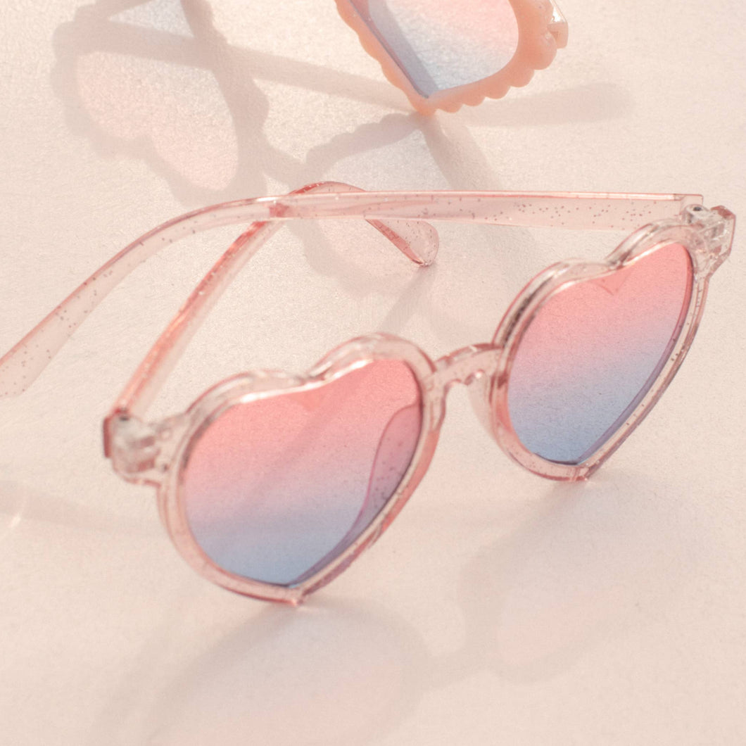 Sunglasses: Glitter Pink Heart