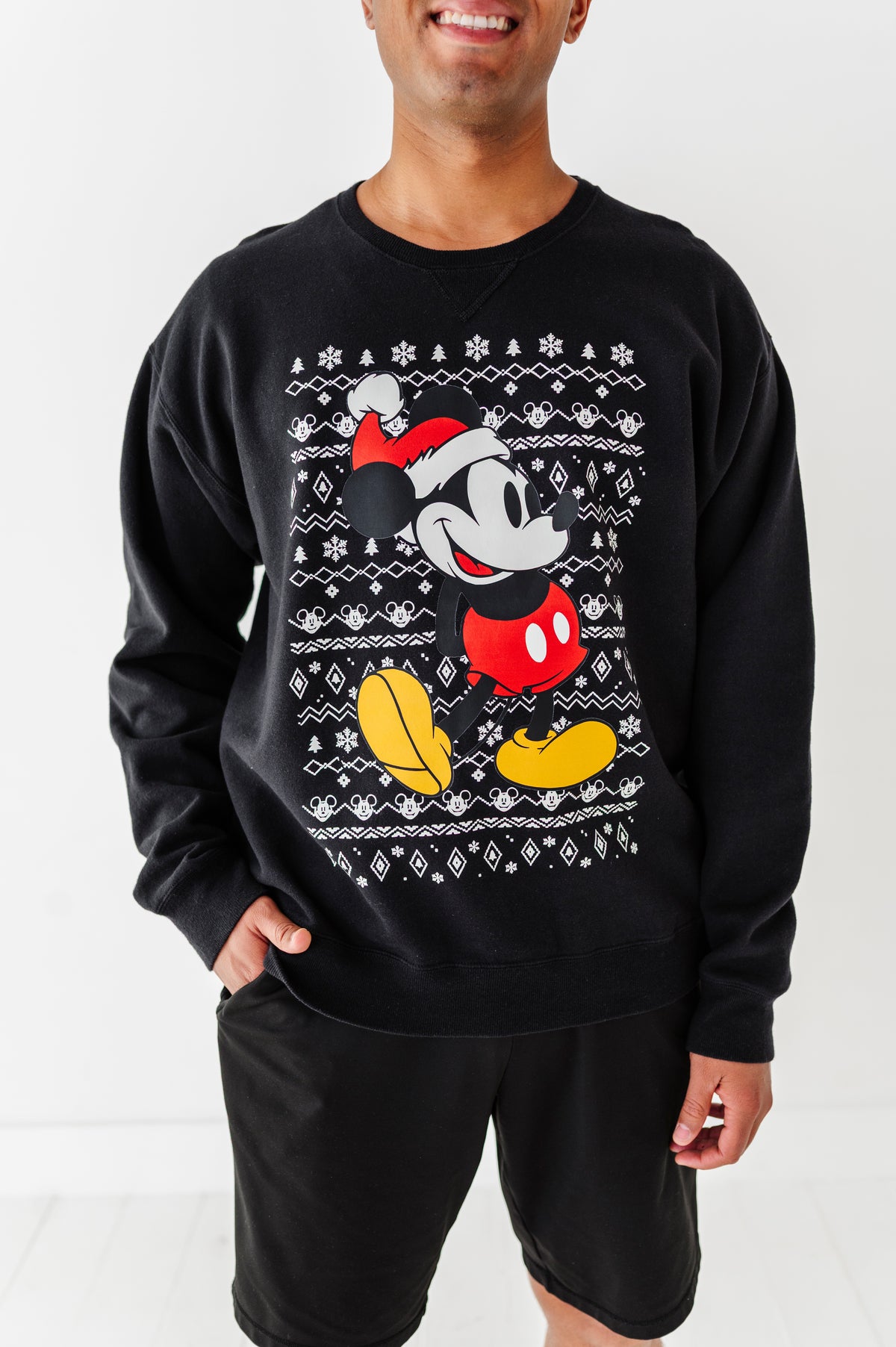 Sweater Print Mickey | BLACK Adult Sweatshirt