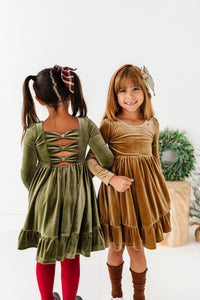 Carmel | Velvet Bow Back Dress