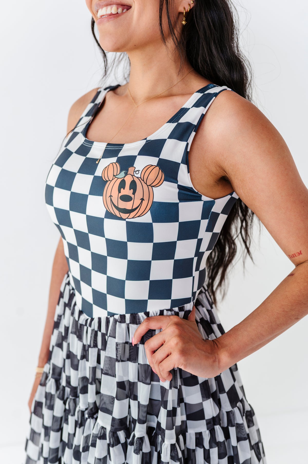 Pumpkin Check | ADULT Mesh Dress