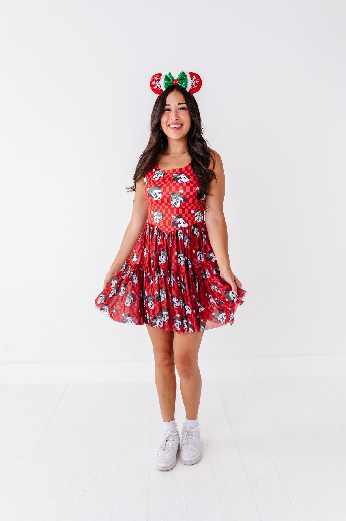 Minnie's Holly Check | ADULT Mesh Dress