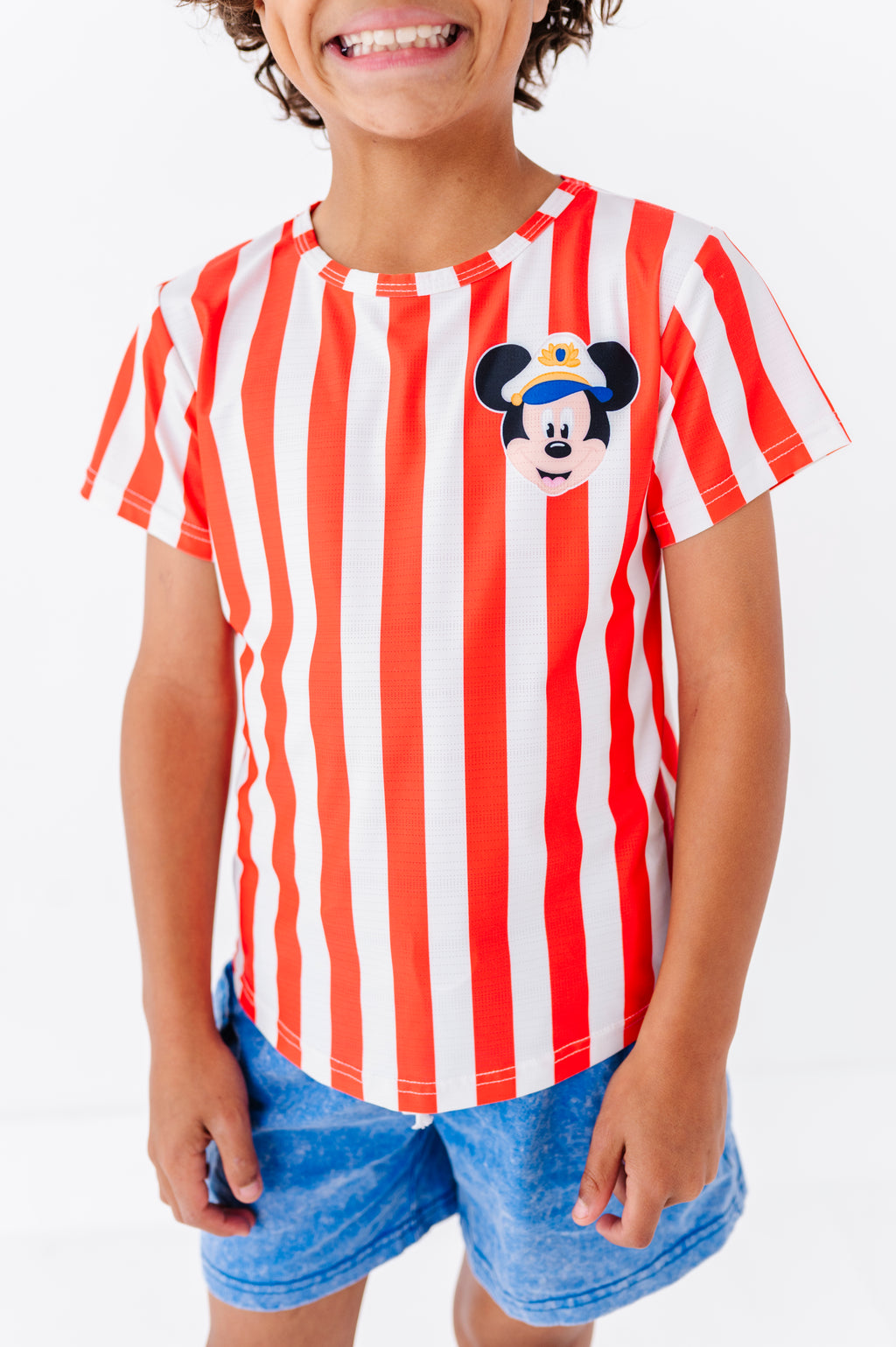 Mickey Pocket (RED Stripes) | KIDS TEE
