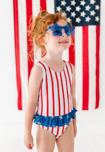 Load image into Gallery viewer, Spangled Stripes | SKIRTED ONE-PIECE