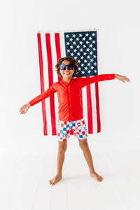 Red Zip ‘USA’ Rashguard | *SHIRT ONLY*