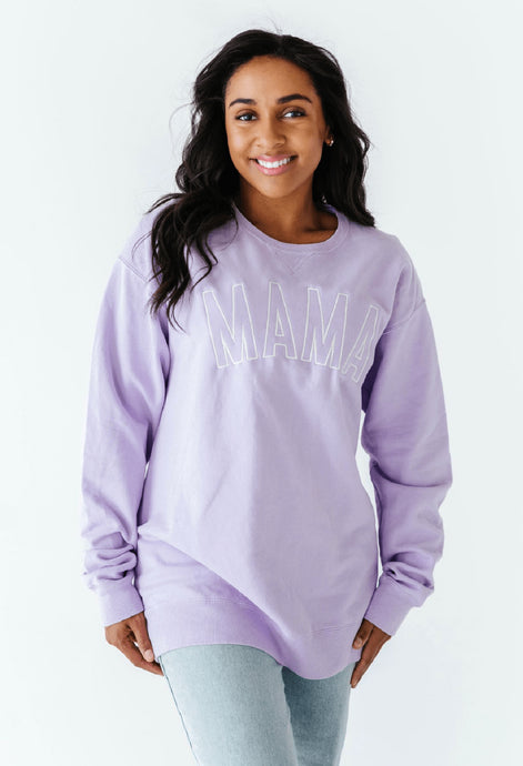 LAVENDER 'MAMA' | Embroidered Sweatshirt