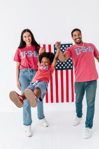 Red ‘USA’ Check | BOYS Tee