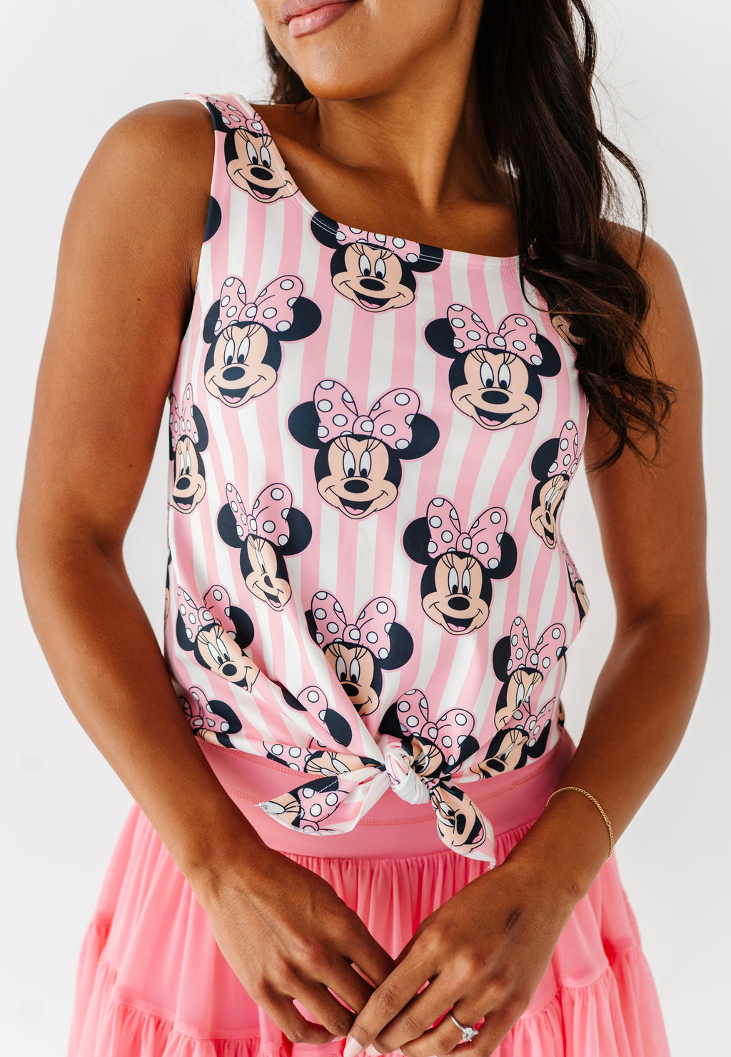 MINNIE Stripe (ADULT) | FRONT-TIE TANK