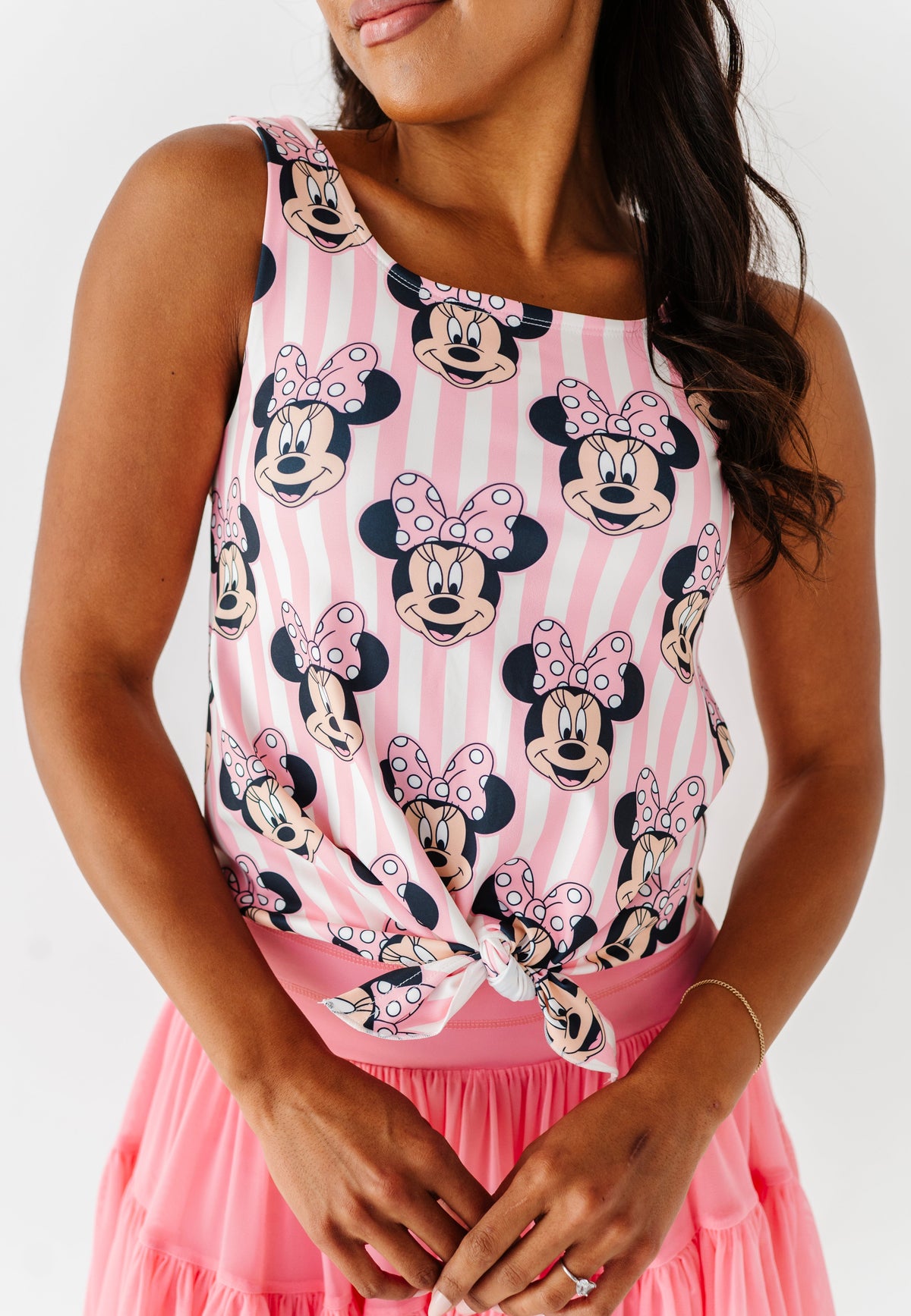 MINNIE Stripe (ADULT) | FRONT-TIE TANK