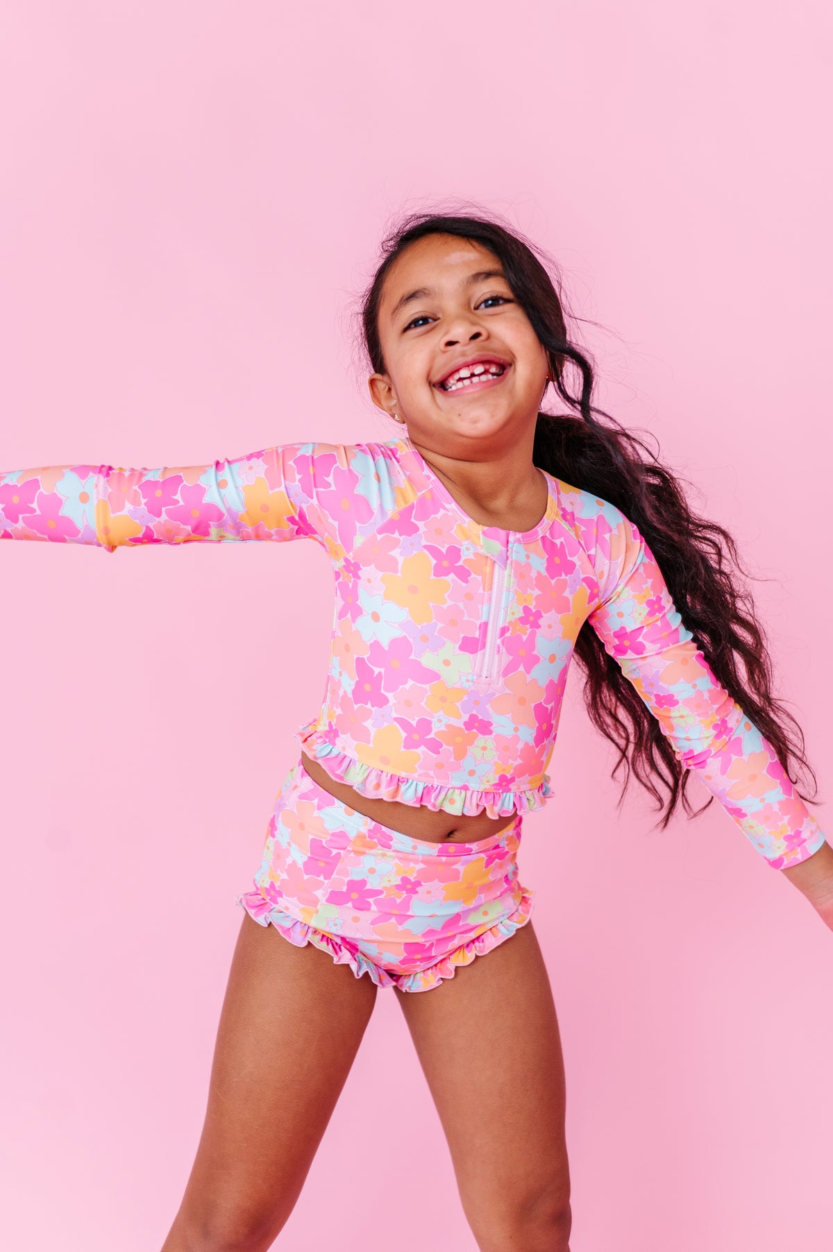 Tutti Fruitti Blossom | 1/4th ZIP RASHGUARD 2-PIECE