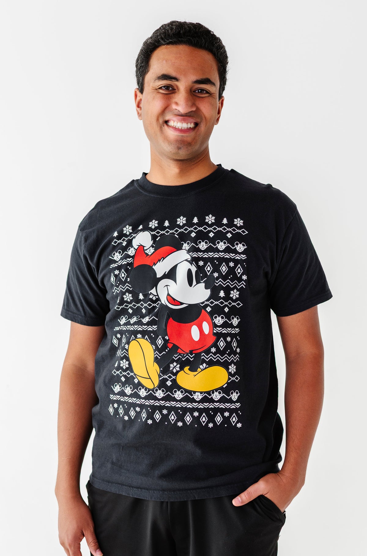 Sweater Print Mickey | ADULT Black UNISEX TEE