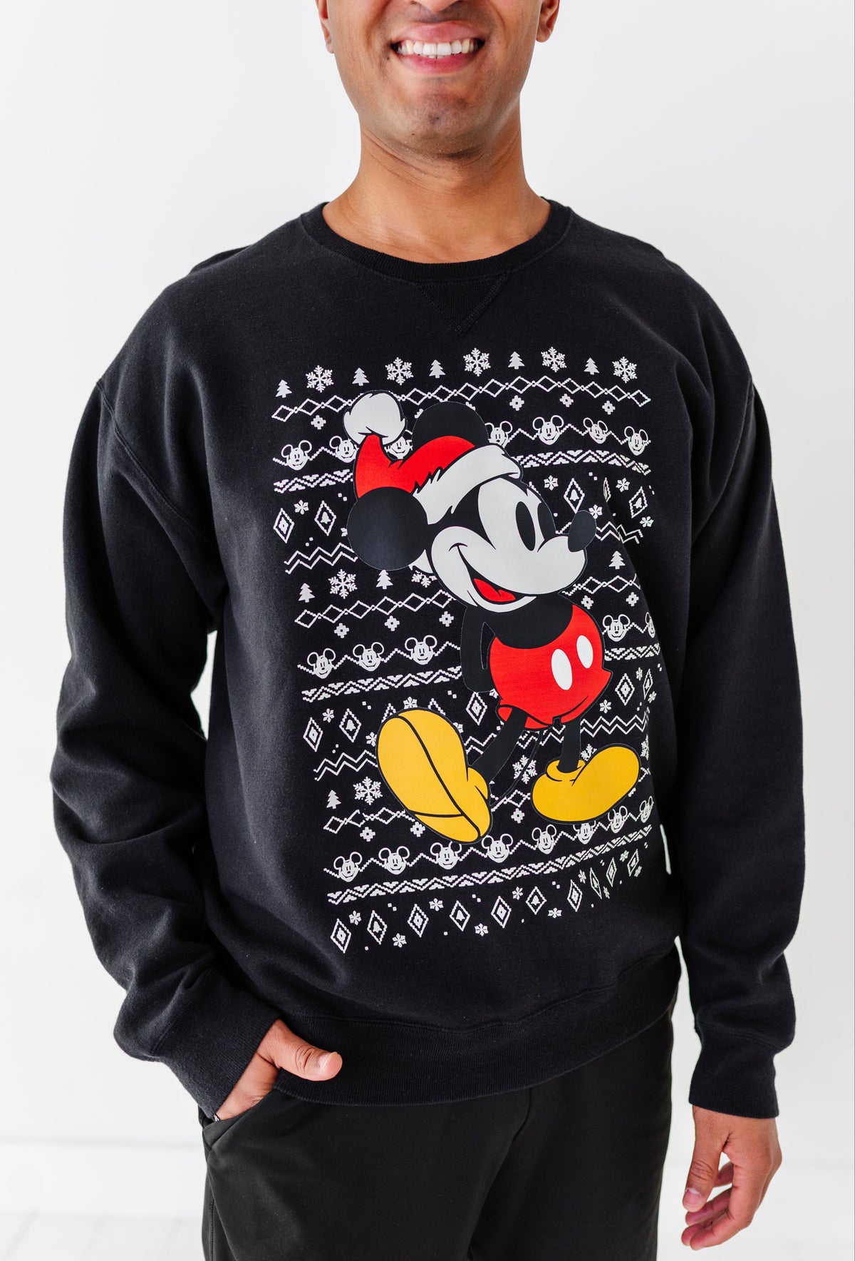Sweater Print Mickey | BLACK Adult Sweatshirt