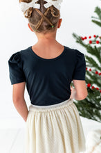 Load image into Gallery viewer, Black Bow | Puff Shoulder Tee