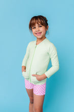 Load image into Gallery viewer, Lemon-Lime | ZIP RASH SHIRT