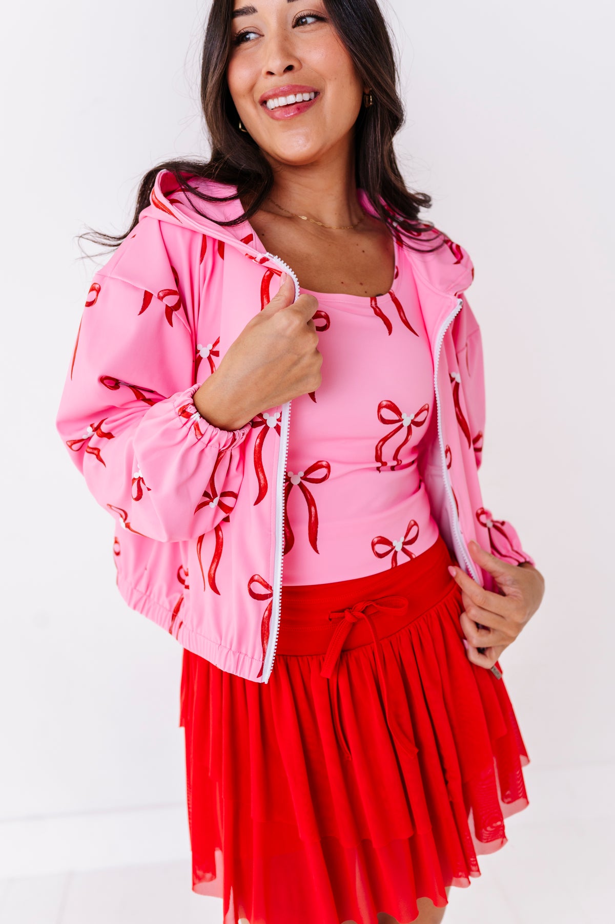 Pink Park Bows | ADULT Cropped Hoodie