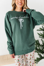 Load image into Gallery viewer, Merry Christmas Bow | (GREEN) FULL LENGTH SWEATSHIRT
