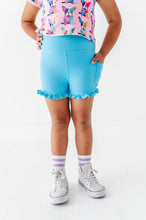 Load image into Gallery viewer, Blue Tide | Ruffle RIB Biker Shorts