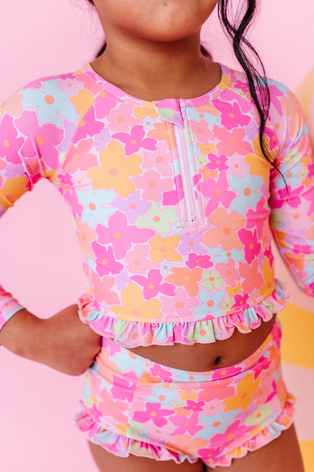 Tutti Fruitti Blossom | 1/4th ZIP RASHGUARD 2-PIECE