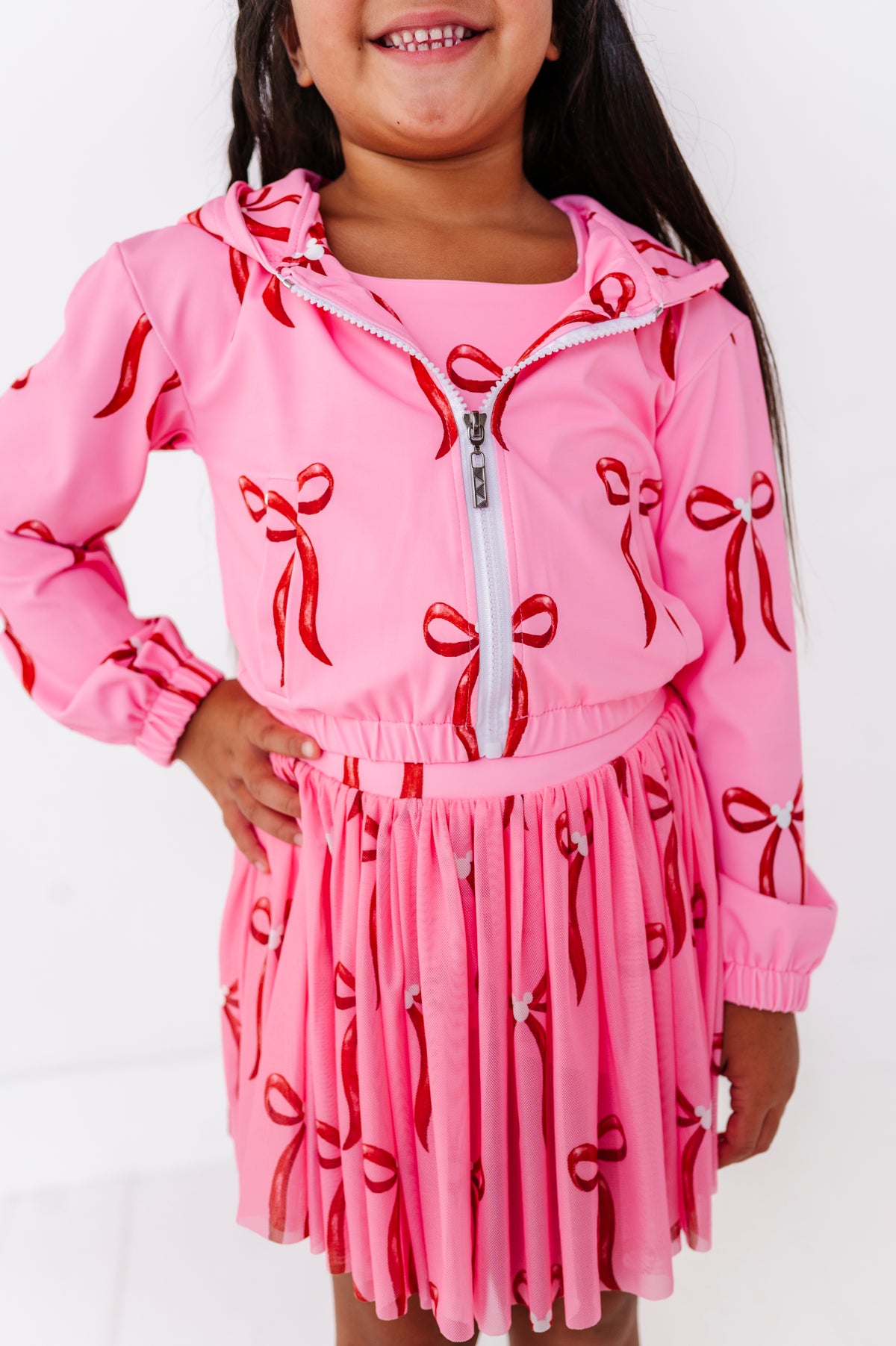 Pink Park Bows | KIDS Cropped Hoodie