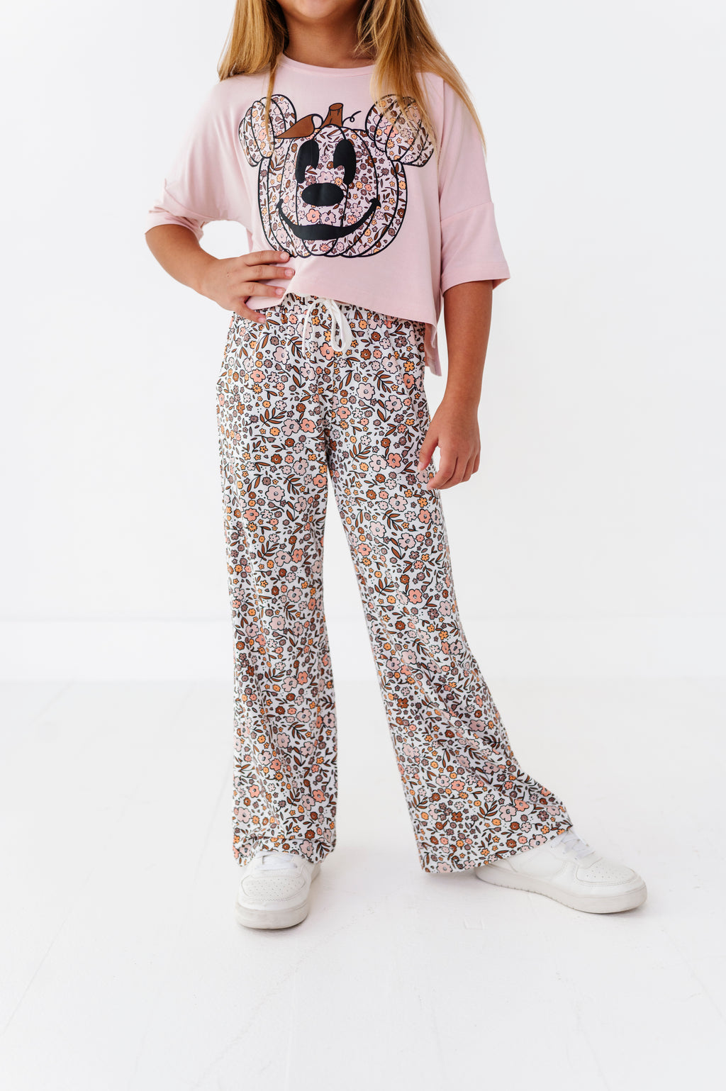 Floral Mickey Pumpkin| BAMBOO PANT SET