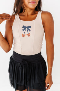 Pumpkin Bow TAN | ADULT TANK