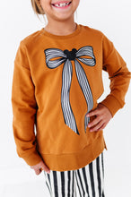 Load image into Gallery viewer, Stripe Mouse Bow (RUST) | SIDE SPLIT SWEATSHIRT