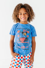 Load image into Gallery viewer, Eagle Stamp | BLUE Boys Curve Hem Tee
