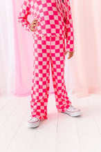 Load image into Gallery viewer, Hot Pink Check | Wide Leg Ribbed SET