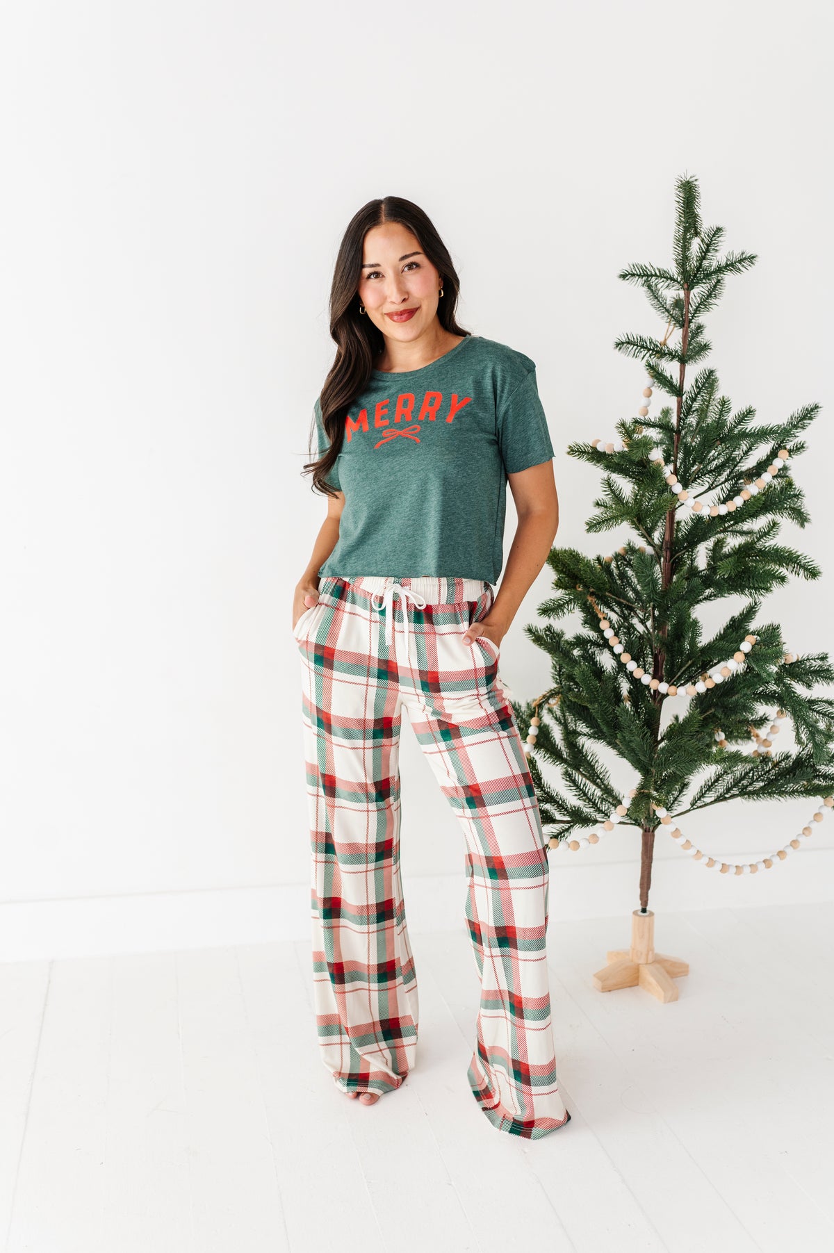 Merry | (GREEN) ADULT TEE (Both CROP + FULL LENGTH listed here!)