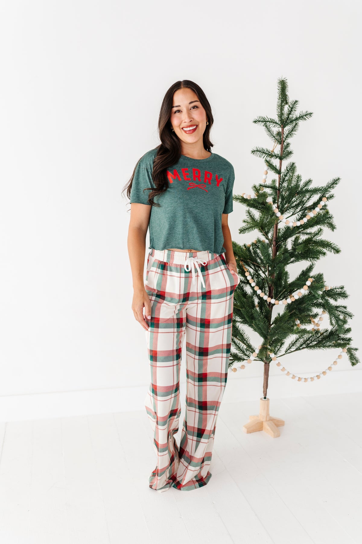 Merry | (GREEN) ADULT TEE (Both CROP + FULL LENGTH listed here!)