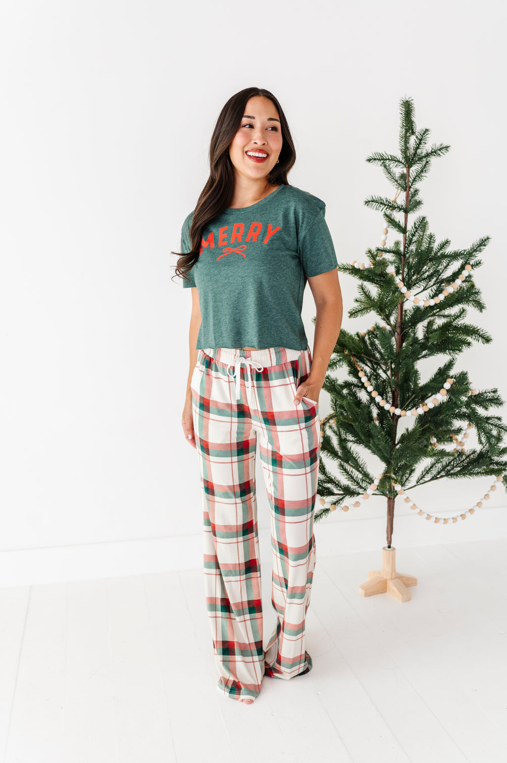 Merry | (GREEN) ADULT TEE (Both CROP + FULL LENGTH listed here!)