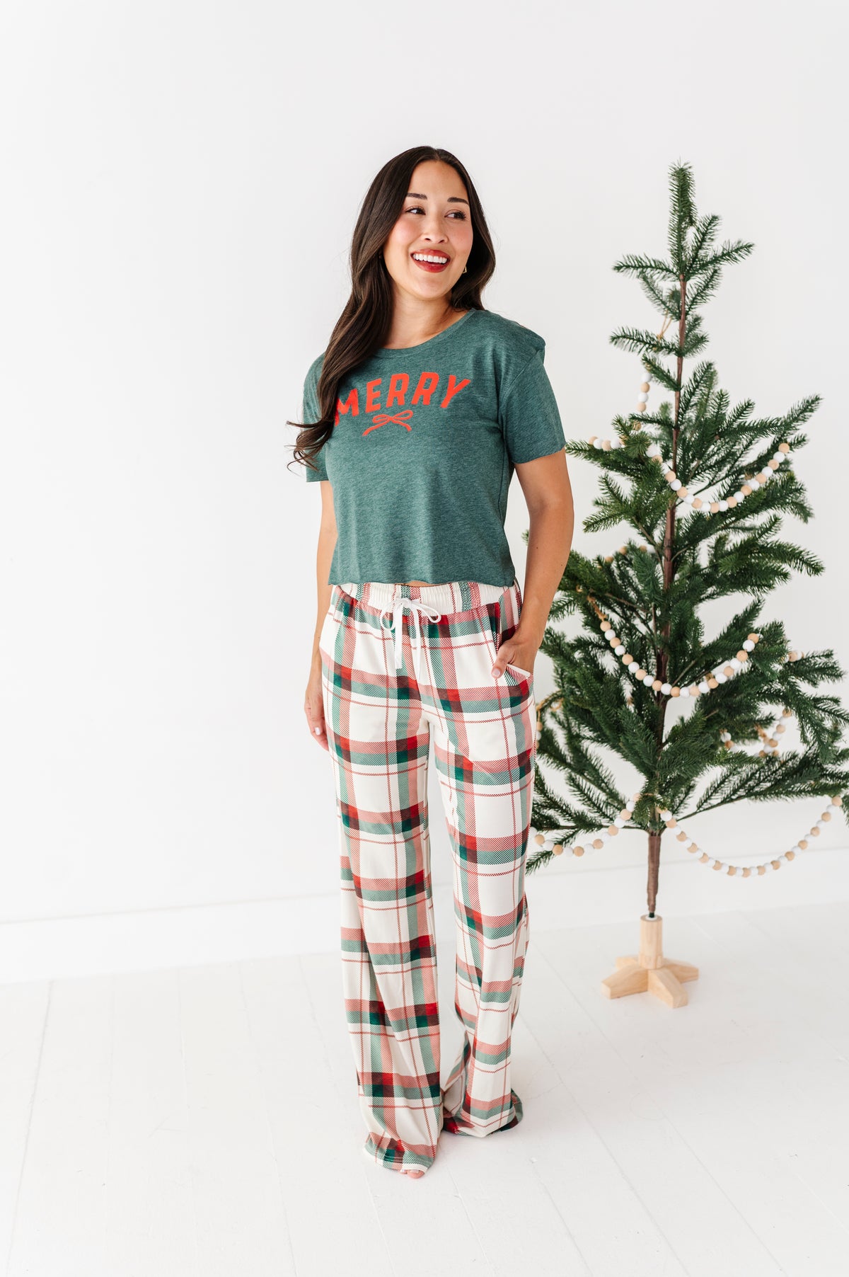 Merry | (GREEN) ADULT TEE (Both CROP + FULL LENGTH listed here!)
