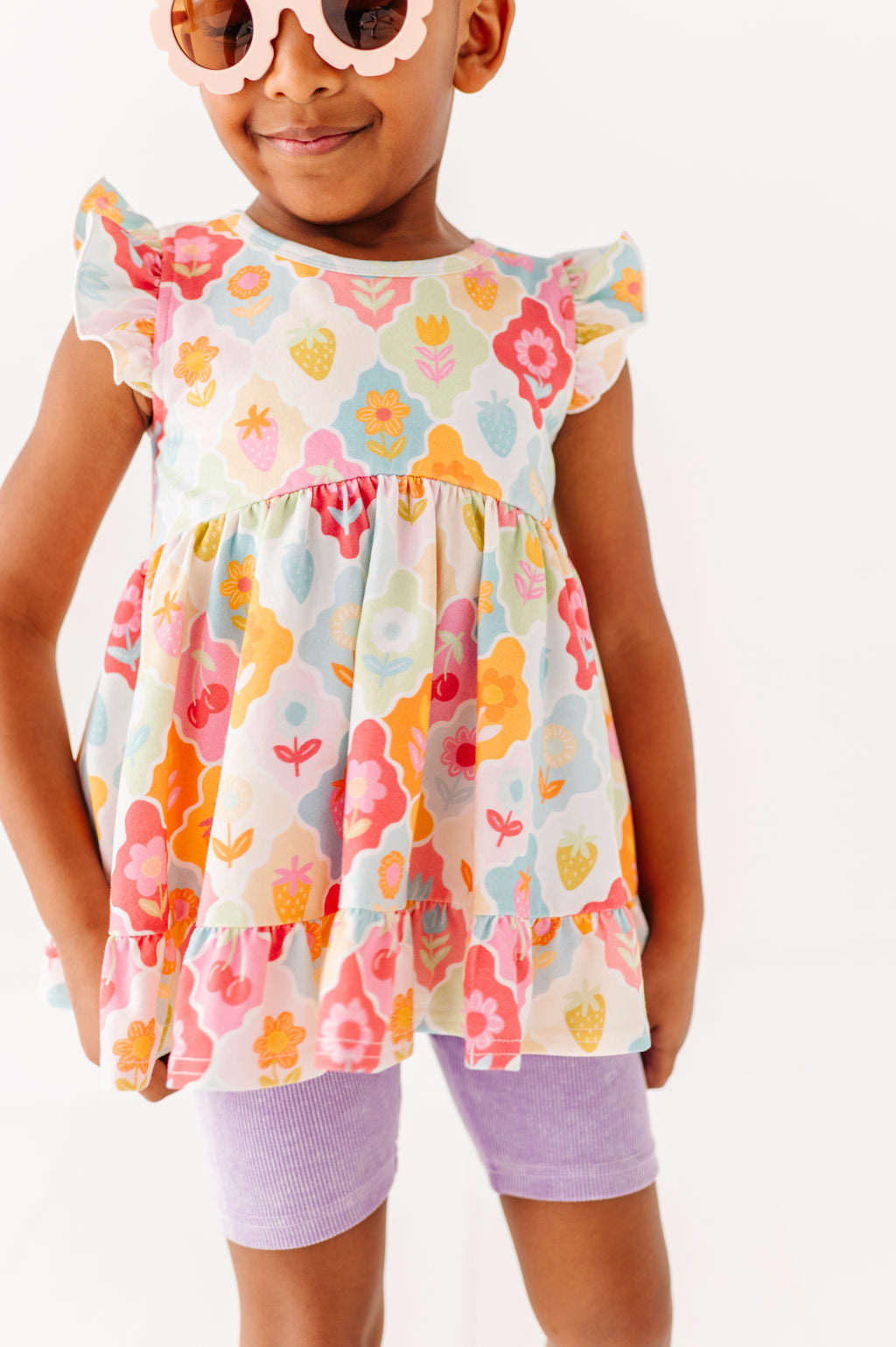 Fruity Floral | Double Ruffle Peplum