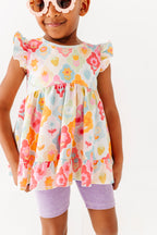 Fruity Floral | Double Ruffle Peplum