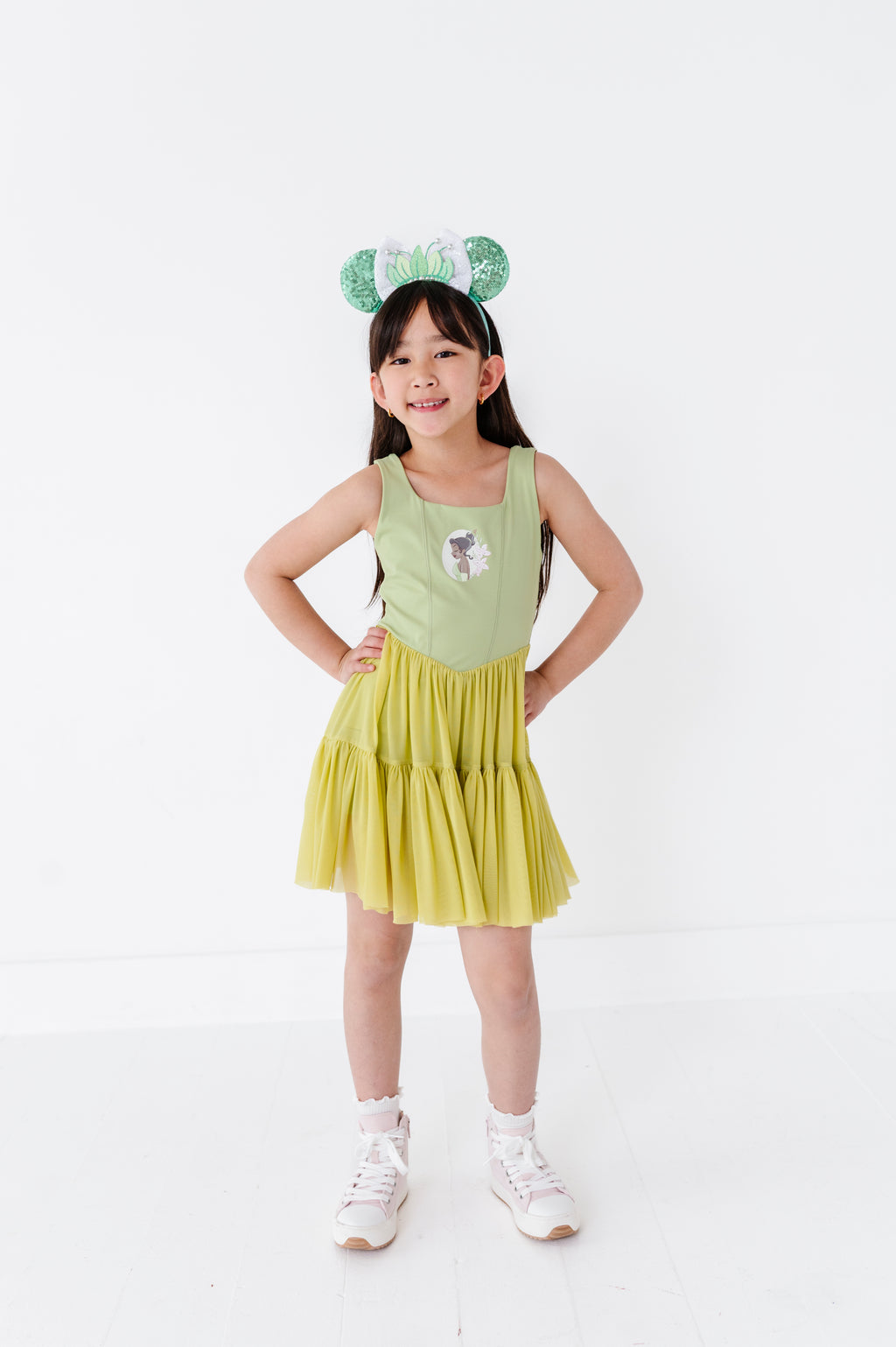 Tiana (KIDS) | Pistachio Mesh DRESS
