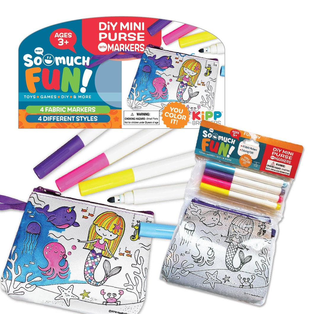 DIY Mini Purse Kit with Markers *assorted prints*