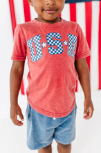 Load image into Gallery viewer, Red ‘USA’ Check | BOYS Tee