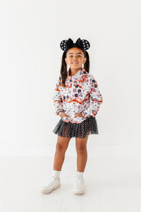 Groovy Minnie Ghosts | KIDS 1/4th Zip Up