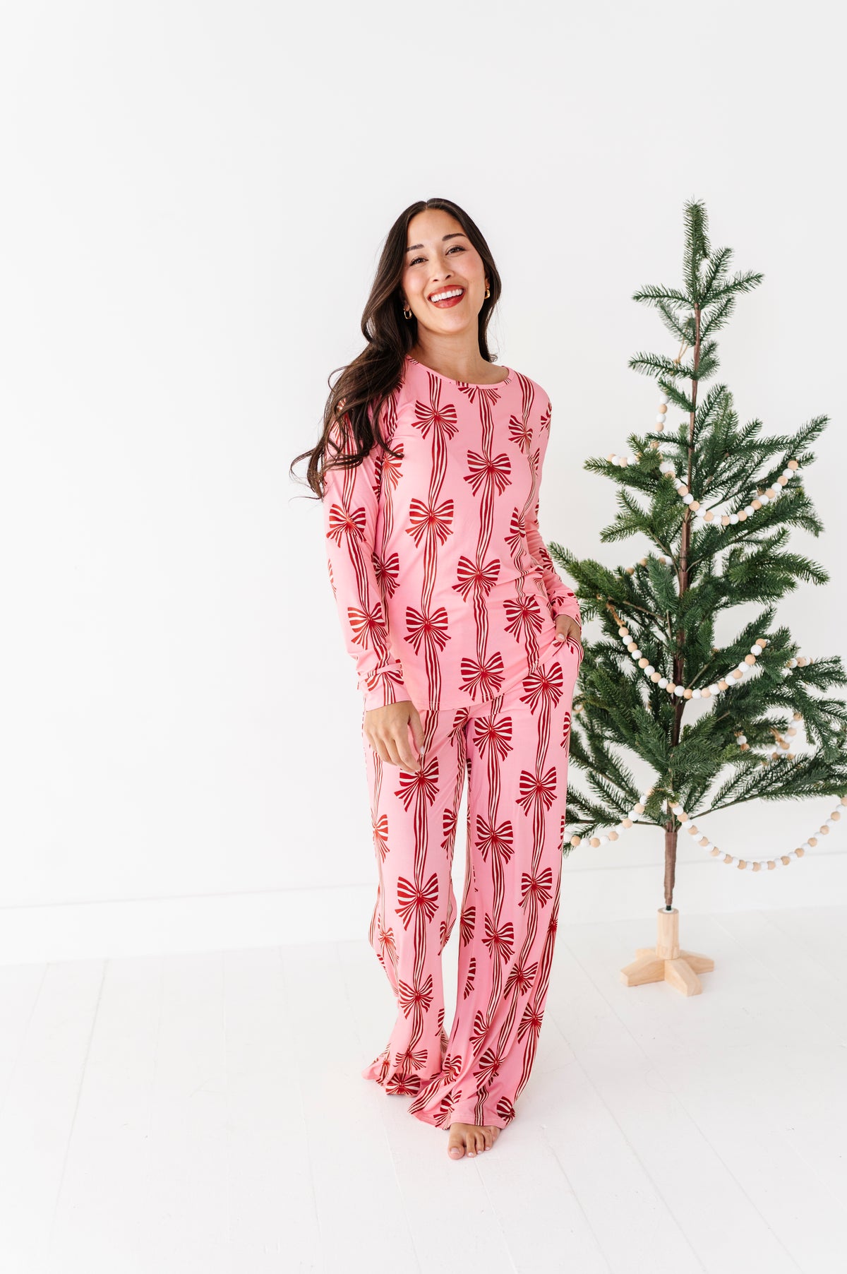 Peppermint Bows | WOMEN'S Long Sleeve Top