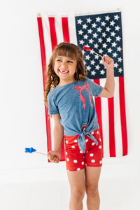 Red Navy Dotty | Biker Shorts