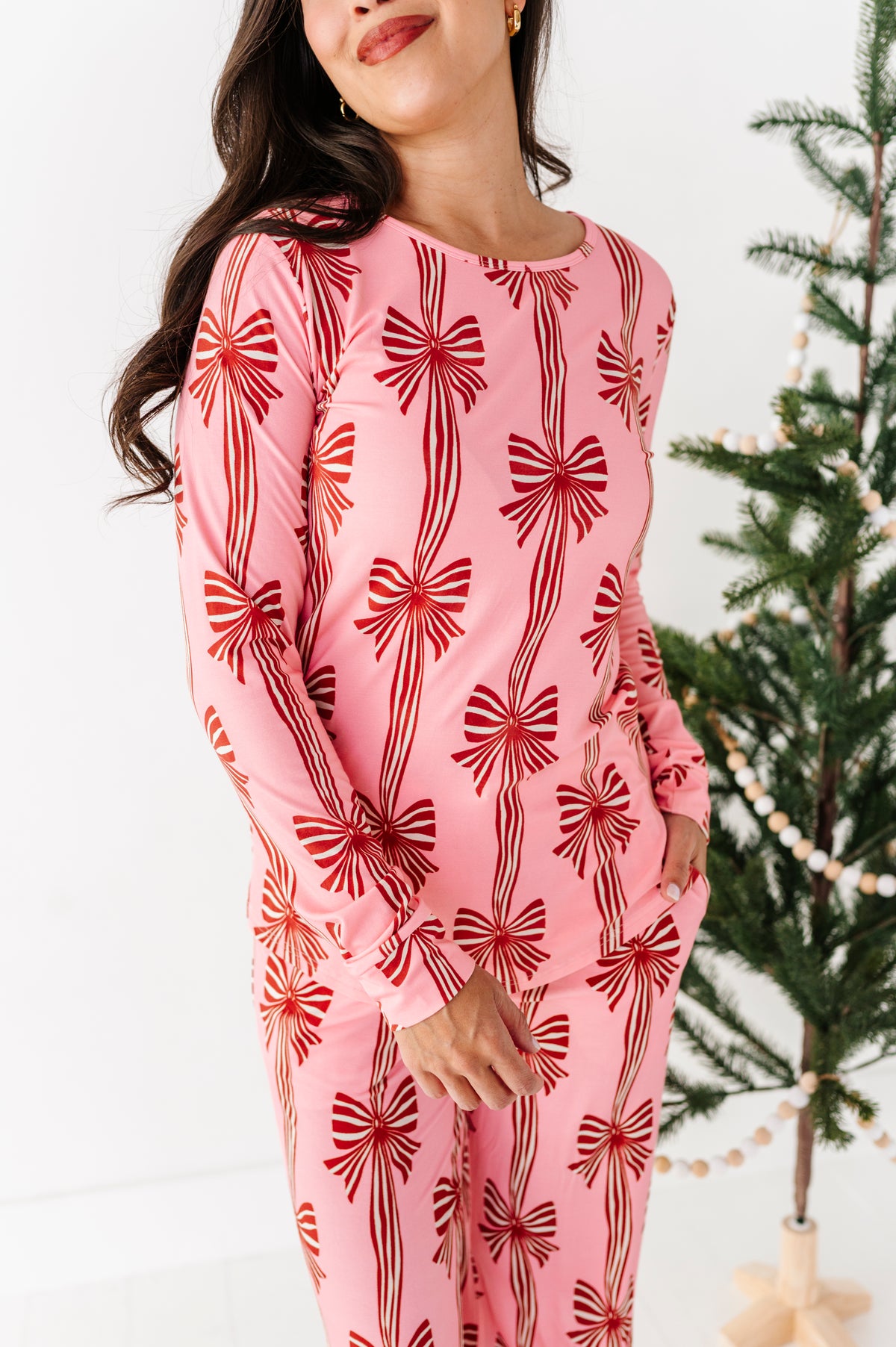Peppermint Bows | WOMEN'S Long Sleeve Top
