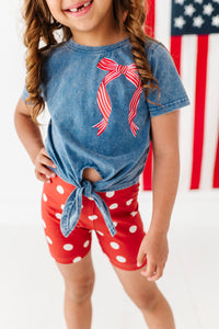 Red Navy Dotty | Biker Shorts