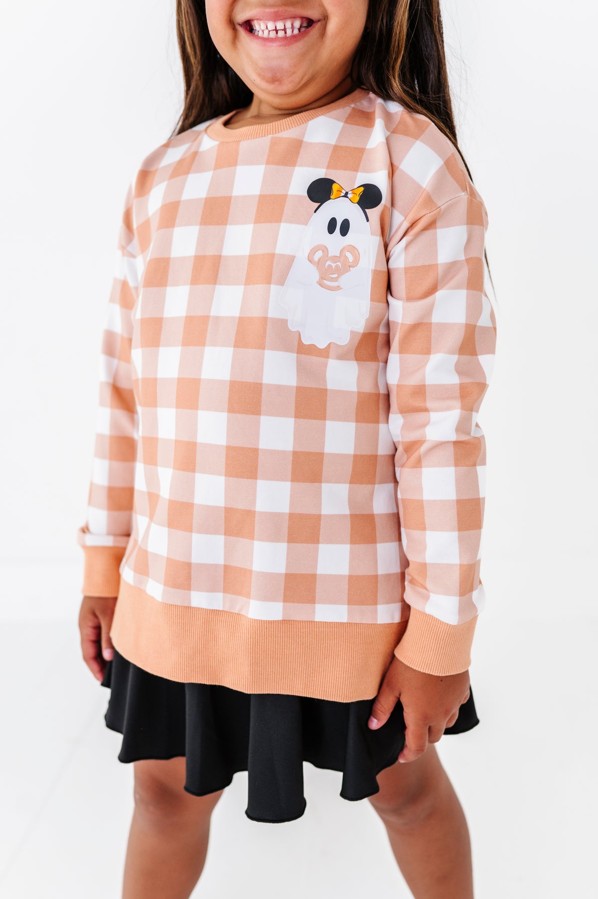 Pretzel Ghostie (PLAID) | SIDE SPLIT SWEATSHIRT
