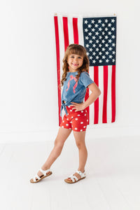 Red Navy Dotty | Biker Shorts