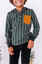 Yuletide Green Stripe | Hoodie Henley