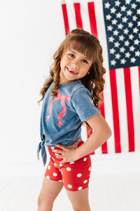 Red Navy Dotty | Biker Shorts