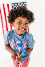 Load image into Gallery viewer, Navy ‘USA’ Check  | BOYS Tee