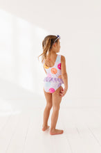 Load image into Gallery viewer, Smilies + Check: Ruffle Skirt ONE-PIECE